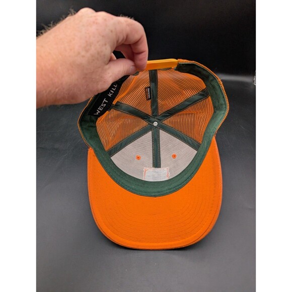 West Kill Brewing Catskills NY Mountains Trucker Orange Snapback RARE - Picture 5 of 6